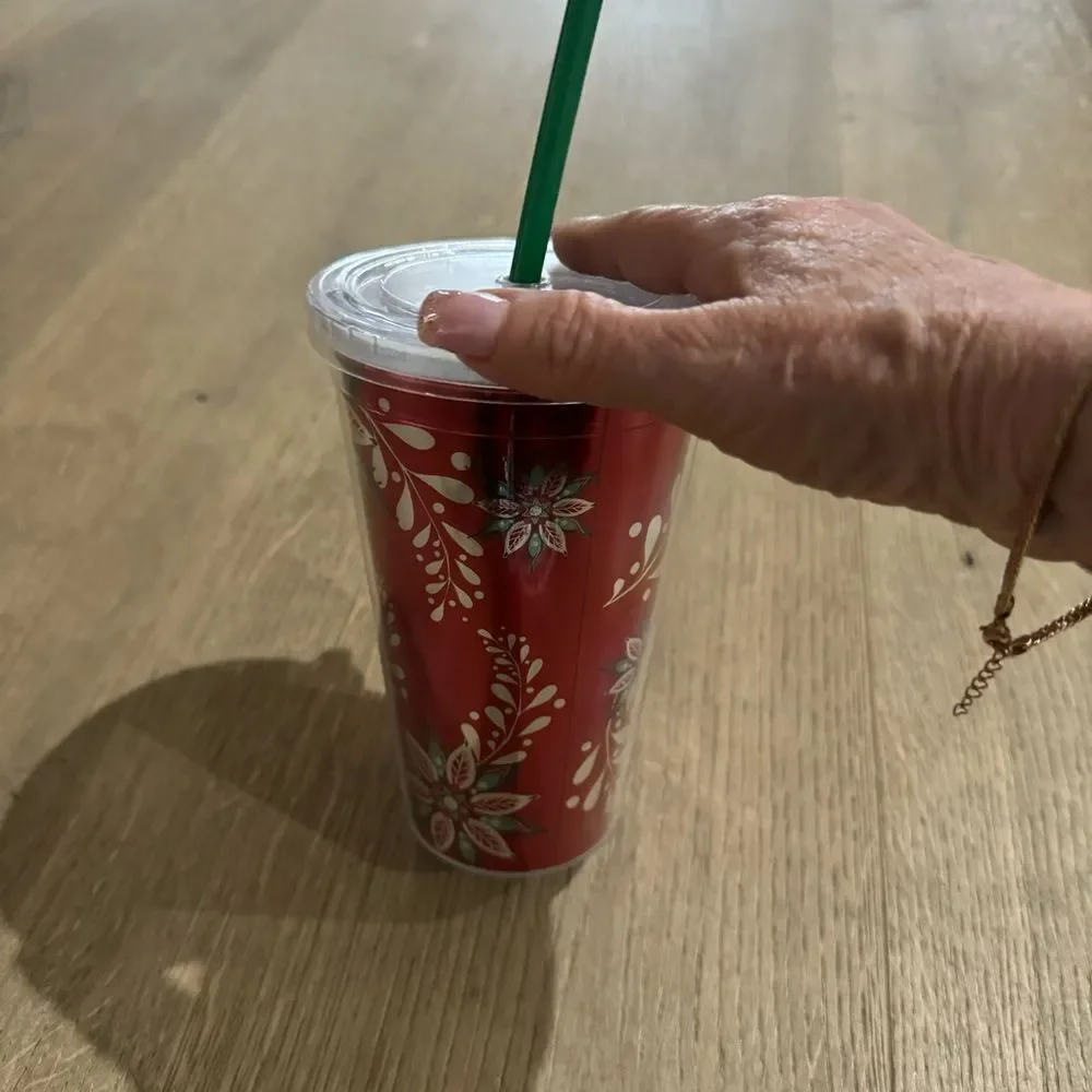Starbucks Red Festive Holiday Christmas Reusable Cup Tumbler Grande 16 Oz
